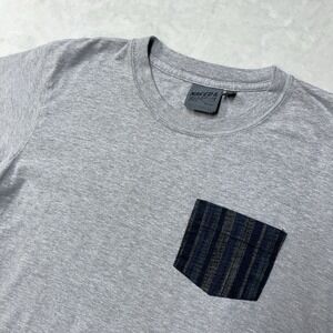 Naked & Famous T-Shirt Men M Gray Cotton Tee Pocket Circular Knit Made in Canada